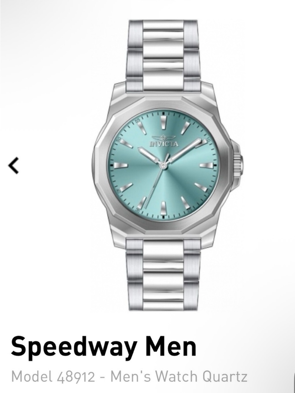 Invicta Speedway NWT Men's 48912 Light Turquoise Blue Stainless Steel Watch Box - Picture 2 of 13